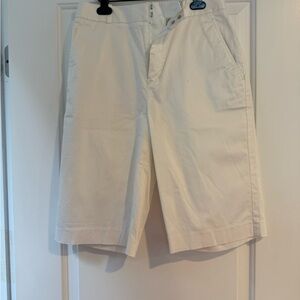 Ralph Lauren White Flat Front Shorts Classic Summer Style